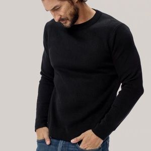 Buck Mason Linen Cotton Traveler Crewneck Sweater Size Small in Black